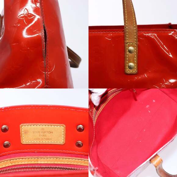 LOUIS VUITTON Monogram Vernis Reade PM Hand Bag Red Rouge M91088 - Picture 11 of 12